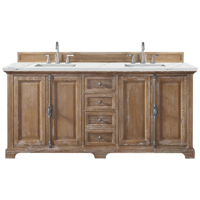 Bathroom Vanities James Martin Providence Ash Yellow Poplar Plywood Pa Driftwood Driftwood 238-105-5711-3ENC 840108939716 Vanity Double Sink Vanities 70-90 Transitional Light Brown With Top and Sink 