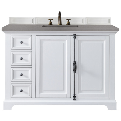Bathroom Vanities James Martin Providence Yellow Poplar Plywood Panels Bright White Bright White 238-105-V48-BW-3GEX 840108917660 Vanity Single Sink Vanities 40-50 Transitional White With Top and Sink 