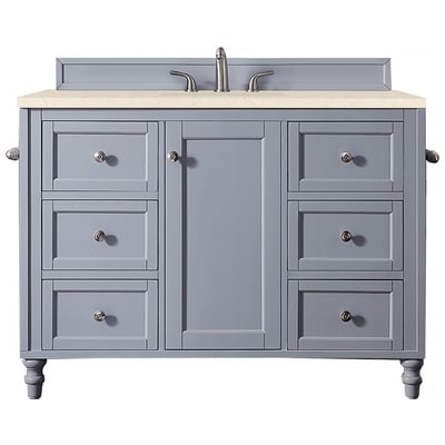Bathroom Vanities James Martin Copper Cove Encore Yellow Poplar Plywood Panels Silver Gray Silver Gray 301-V48-SL-3EMR 840108927614 Vanity Single Sink Vanities 40-50 Traditional Gray With Top and Sink 
