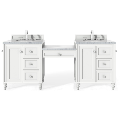 James Martin Bathroom Vanities, Double Sink Vanities, 70-90, Traditional, White, With Top and Sink, Bright White, Traditional, Arctic Fall, Yellow Poplar, Plywood Panels, Vanity, 846871097417, 301-V86-BW-DU-3AF