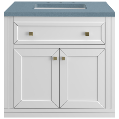 Bathroom Vanities James Martin Chicago Yellow Poplar Solids Plywood Glossy White Glossy White 305-V30-GW-3CBL 840108947506 Vanity Single Sink Vanities Under 30 Modern White Wall Mount Vanities With Top and Sink 