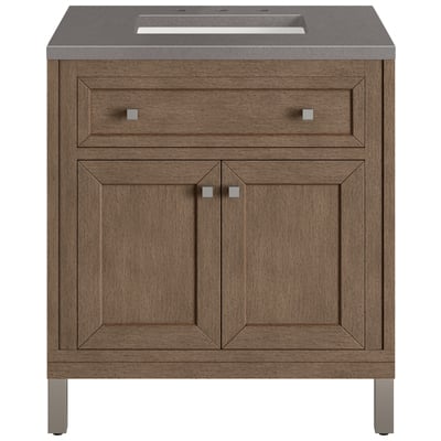 Bathroom Vanities James Martin Chicago Parawood Plywood Panels Blac Whitewashed Walnut Whitewashed Walnut 305-V30-WWW-3GEX 846871089849 Vanity Single Sink Vanities Under 30 Modern Light Brown Wall Mount Vanities With Top and Sink 