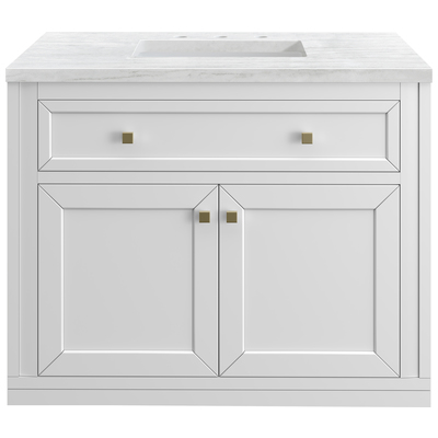 James Martin Bathroom Vanities, Single Sink Vanities, 30-40, Modern, White, Wall Mount Vanities, With Top and Sink, Glossy White, Modern Farmhouse, Transitional, Arctic Fall, Yellow Poplar Solids, Plywood Panels, Vanity, 840108947681, 305-V36-GW-3AF