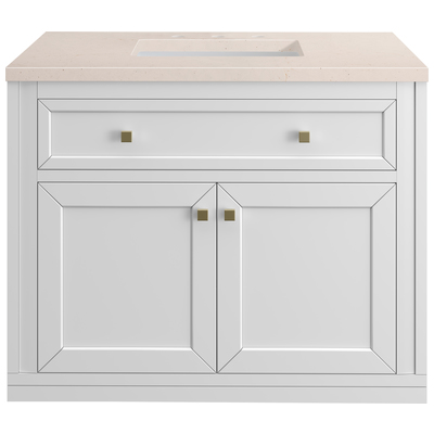 James Martin Bathroom Vanities, Single Sink Vanities, 30-40, Modern, White, Wall Mount Vanities, With Top and Sink, Glossy White, Modern Farmhouse, Transitional, Eternal Marfil, Yellow Poplar Solids, Plywood Panels, Vanity, 840108947735, 305-V36-GW-3