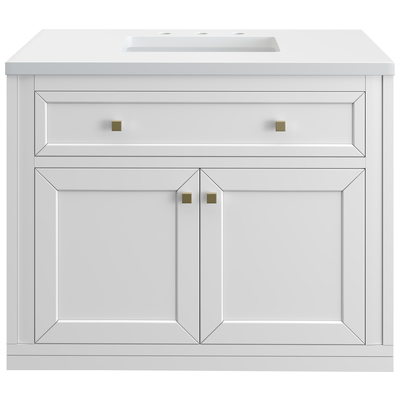 James Martin Bathroom Vanities, Single Sink Vanities, 30-40, Modern, White, Wall Mount Vanities, With Top and Sink, Glossy White, Modern Farmhouse, Transitional, White Zeus, Yellow Poplar Solids, Plywood Panels, Vanity, 840108947773, 305-V36-GW-3WZ