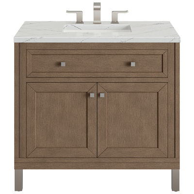 Bathroom Vanities James Martin Chicago Parawood Plywood Black Walnu Whitewashed Walnut Whitewashed Walnut 305-V36-WWW-3ENC 840108940019 Vanity Single Sink Vanities 30-40 Modern Light Brown Wall Mount Vanities With Top and Sink 