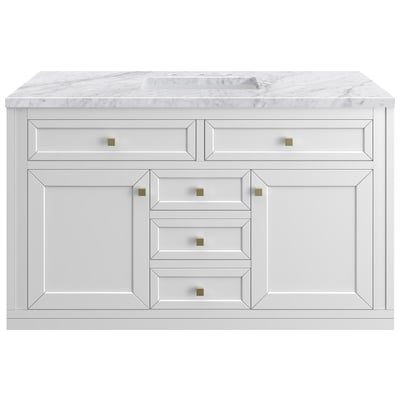 Bathroom Vanities James Martin Chicago Yellow Poplar Solids Plywood Glossy White Glossy White 305-V48-GW-3CAR 840108947896 Vanity Single Sink Vanities 40-50 Modern White Wall Mount Vanities With Top and Sink 