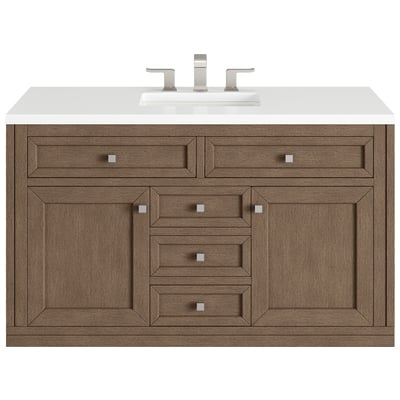 Bathroom Vanities James Martin Chicago Parawood Plywood Black Walnu Whitewashed Walnut Whitewashed Walnut 305-V48-WWW-3WZ 840108953255 Vanity Single Sink Vanities 40-50 Modern Light Brown Wall Mount Vanities With Top and Sink 