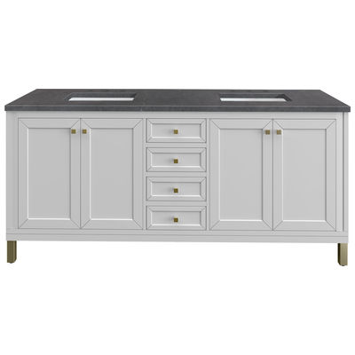 James Martin Bathroom Vanities, Double Sink Vanities, 70-90, Modern, White, Wall Mount Vanities, With Top and Sink, Glossy White, Modern Farmhouse, Transitional, Charcoal Soapstone, Yellow Poplar Solids, Plywood Panels, Vanity, 840108948510, 305-V72-