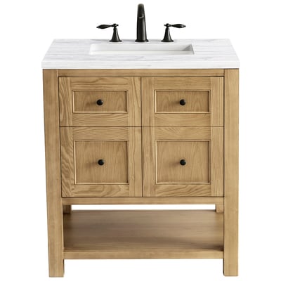 James Martin Bathroom Vanities, Single Sink Vanities, Under 30, Modern, Light Brown, With Top and Sink, Light Natural Oak, Modern Farmhouse, Transitional, Arctic Fall, Ash Solids and Plywood Panels with Flat Cut White Oak Veneers, Vanity, 84010894878