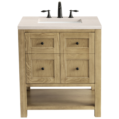 Bathroom Vanities James Martin Breckenridge Ash Solids and Plywood Panels Light Natural Oak Light Natural Oak 330-V30-LNO-3EMR 840108948831 Vanity Single Sink Vanities Under 30 Modern Light Brown With Top and Sink 