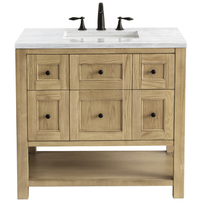 James Martin Bathroom Vanities, Single Sink Vanities, 30-40, Modern, Light Brown, With Top and Sink, Light Natural Oak, Modern Farmhouse, Transitional, Arctic Fall, Ash Solids and Plywood Panels with Flat Cut White Oak Veneers, Vanity, 840108949081, 
