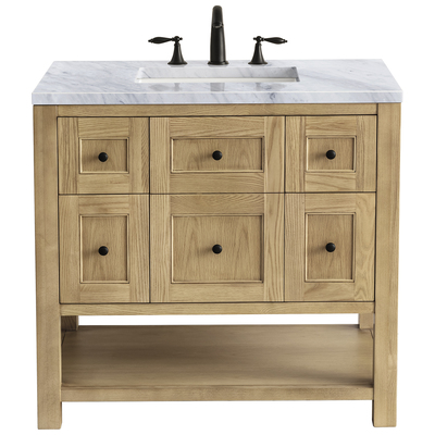 Bathroom Vanities James Martin Breckenridge Ash Solids and Plywood Panels Light Natural Oak Light Natural Oak 330-V36-LNO-3CAR 840108949098 Vanity Single Sink Vanities 30-40 Modern Light Brown With Top and Sink 