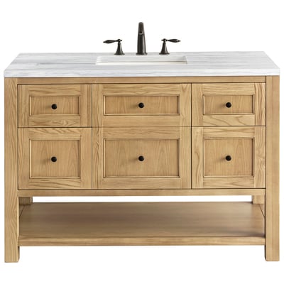 Bathroom Vanities James Martin Breckenridge Ash Solids and Plywood Panels Light Natural Oak Light Natural Oak 330-V48-LNO-3AF 840108949388 Vanity Single Sink Vanities 40-50 Modern Light Brown With Top and Sink 
