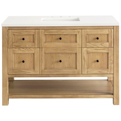 Bathroom Vanities James Martin Breckenridge Ash Solids and Plywood Panels Light Natural Oak Light Natural Oak 330-V48-LNO-3WZ 840108949470 Vanity Single Sink Vanities 40-50 Modern Light Brown With Top and Sink 