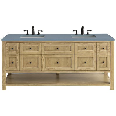Bathroom Vanities James Martin Breckenridge Ash Solids and Plywood Panels Light Natural Oak Light Natural Oak 330-V72-LNO-3CBL 840108949708 Vanity Double Sink Vanities 70-90 Modern Light Brown With Top and Sink 