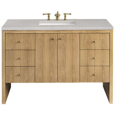 James Martin Bathroom Vanities, Single Sink Vanities, 40-50, Modern, Light Brown, With Top and Sink, Light Natural Oak, Contemporary/Modern, Modern Farmhouse.Transitional, Eternal Serena, Ash Solids and Plywood Panels with Flat Cut White Oak Veneers,