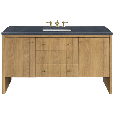 James Martin Bathroom Vanities, Single Sink Vanities, 50-70, Modern, Light Brown, With Top and Sink, Light Natural Oak, Contemporary/Modern, Modern Farmhouse.Transitional, Charcoal Soapstone, Ash Solids and Plywood Panels with Flat Cut White Oak Vene