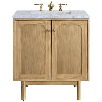 Bathroom Vanities James Martin Laurent Ash Solids and Plywood Panels Light Natural Oak Light Natural Oak 545-V30-LNO-3CAR 840108950292 Vanity Single Sink Vanities Under 30 Modern Light Brown With Top and Sink 