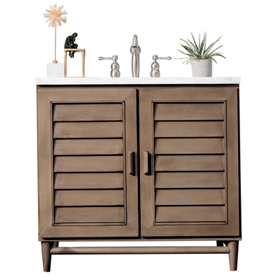 James Martin Bathroom Vanities, Single Sink Vanities, 30-40, Transitional, Light Brown, With Top and Sink, Whitewashed Walnut, Transitional, Arctic Fall, Maple, Yellow Poplar, Plywood Panels, Vanity, 846871050306, 620-V36-WW-3AF