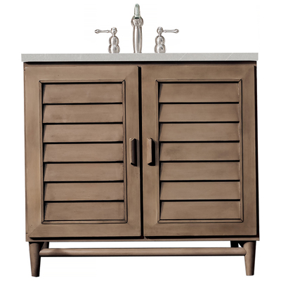Bathroom Vanities James Martin Portland Maple Yellow Poplar Plywood Whitewashed Walnut Whitewashed Walnut 620-V36-WW-3ESR 840108923739 Vanity Single Sink Vanities 30-40 Transitional Light Brown With Top and Sink 