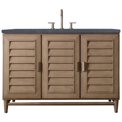 Bathroom Vanities James Martin Portland Maple Yellow Poplar Plywood Whitewashed Walnut Whitewashed Walnut 620-V48-WW-3CSP 846871083359 Vanity Single Sink Vanities 40-50 Modern Light Brown With Top and Sink 