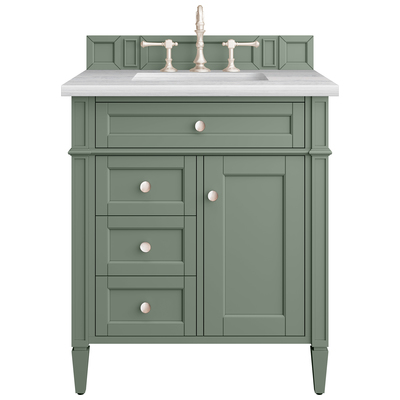 James Martin Bathroom Vanities, Single Sink Vanities, Under 30, Transitional, Green, With Top and Sink, Smokey Celadon, Transitional, Arctic Fall, Yellow Poplar, Plywood Panels, Vanity, 840108950681, 650-V30-SC-3AF