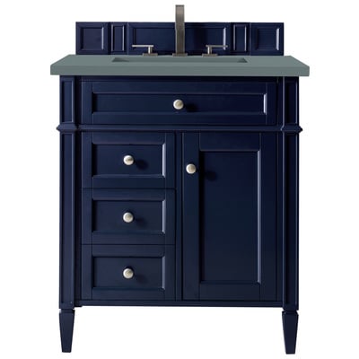 Bathroom Vanities James Martin Brittany Yellow Poplar Plywood Panels Victory Blue Victory Blue 650-V30-VBL-3CBL 840108940606 Vanity Single Sink Vanities Under 30 Transitional Blue With Top and Sink 