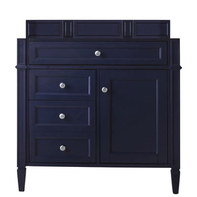 Bathroom Vanities James Martin Brittany Yellow Poplar Plywood Panels Victory Blue Victory Blue 650-V36-VBL 846871072209 Cabinet Single Sink Vanities 30-40 Transitional Blue Optional Top 