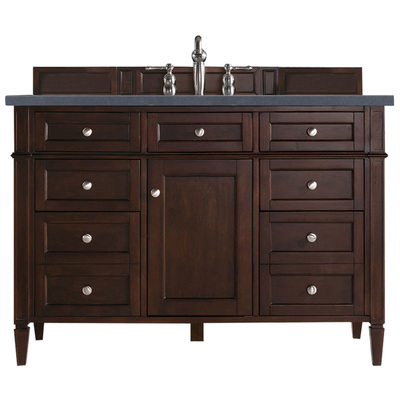 Bathroom Vanities James Martin Brittany Yellow Poplar Plywood Panels Burnished Mahogany Burnished Mahogany 650-V48-BNM-3CSP 846871084639 Vanity Single Sink Vanities 40-50 Transitional Dark Brown With Top and Sink 