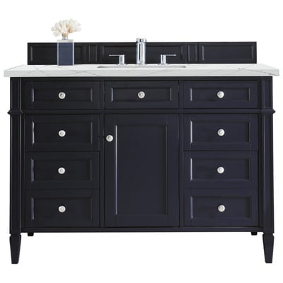 Bathroom Vanities James Martin Brittany Yellow Poplar Plywood Panels Victory Blue Victory Blue 650-V48-VBL-3ENC 840108940897 Vanity Single Sink Vanities 40-50 Transitional Blue With Top and Sink 