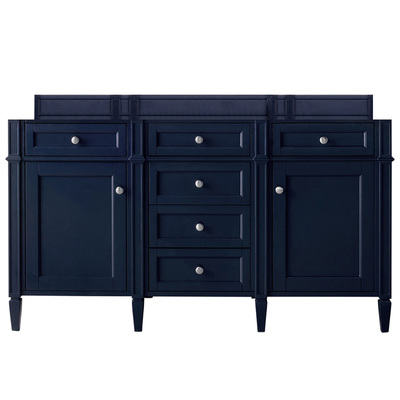 Bathroom Vanities James Martin Brittany Yellow Poplar Plywood Panels Victory Blue Victory Blue 650-V60D-VBL 846871072940 Cabinet Double Sink Vanities 50-70 Transitional Blue Optional Top 