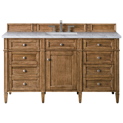 James Martin Bathroom Vanities, Single Sink Vanities, 50-70, Transitional, Light Brown, With Top and Sink, Saddle Brown, Transitional, Arctic Fall Solid Surface, Yellow Poplar, Plywood Panels, Vanity, 840108925344, 650-V60S-SBR-3AF