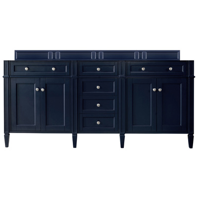 James Martin Bathroom Vanities, Double Sink Vanities, 70-90, Transitional, Blue, Optional Top, Victory Blue, Transitional, Yellow Poplar, Plywood Panels, Cabinet, 846871072957, 650-V72-VBL