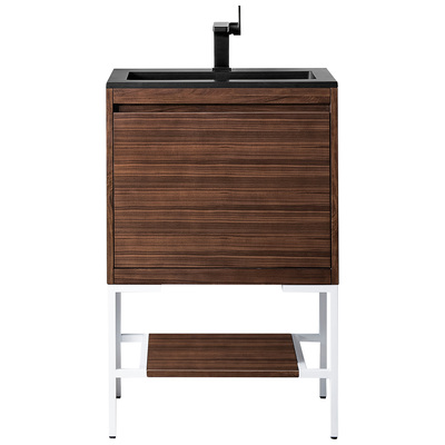 James Martin Bathroom Vanities, Single Sink Vanities, Under 30, Transitional, Dark Brown, With Top and Sink, Mid-Century Walnut, Transitional, Charcoal Black, Yellow Poplar Solids, Plywood Panels and MDF, Walnut Venners, Vanity, 840108925702, 801V23.