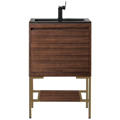 James Martin Bathroom Vanities, Single Sink Vanities, Under 30, Transitional, Dark Brown, With Top and Sink, Mid-Century Walnut, Transitional, Charcoal Black, Yellow Poplar Solids, Plywood Panels and MDF, Walnut Venners, Vanity, 840108931826, 801V23.