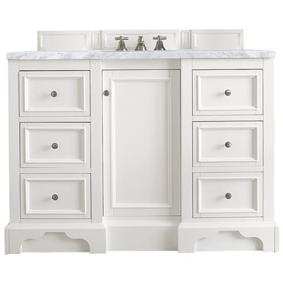 Bathroom Vanities James Martin De Soto Yellow Poplar Plywood Panels Bright White Bright White 825-V48-BW-3CAR 846871062903 Vanity Single Sink Vanities 40-50 Modern White With Top and Sink 