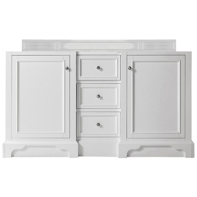James Martin Bathroom Vanities, Double Sink Vanities, 50-70, Modern, White, Optional Top, Bright White, Modern, Yellow Poplar, Plywood Panels and MDF, Cabinet, 846871063139, 825-V60D-BW