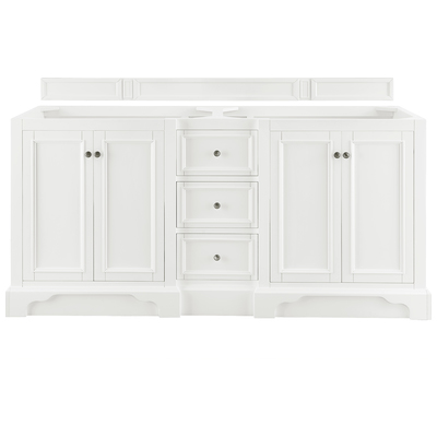 James Martin Bathroom Vanities, Double Sink Vanities, 70-90, Modern, White, Optional Top, Bright White, Modern, Yellow Poplar, Plywood Panels and MDF, Cabinet, 846871063634, 825-V72-BW