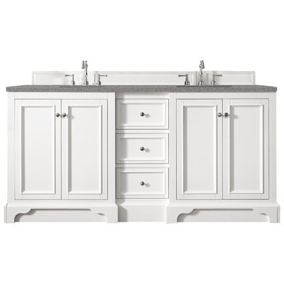 Bathroom Vanities James Martin De Soto Yellow Poplar Plywood Panels Bright White Bright White 825-V72-BW-3GEX 846871087142 Vanity Double Sink Vanities 70-90 Modern White With Top and Sink 