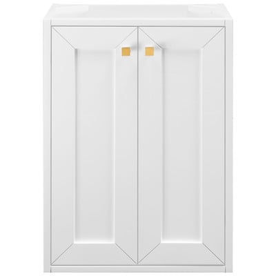 James Martin Bathroom Vanities, Single Sink Vanities, Under 30, Transitional, White, Wall Mount Vanities, Glossy White, Transitional, Yellow Poplar Solids, Plywood Panels and MDF, Cabinet, 840108902574, E303-V20-GW