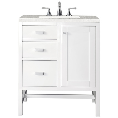Bathroom Vanities James Martin Addison Yellow Poplar Solids Plywood Glossy White Glossy White E444-V30-GW-3ESR 840108914348 Vanity Single Sink Vanities Under 30 Traditional White With Top and Sink 