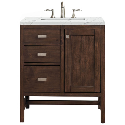 Bathroom Vanities James Martin Addison Parawood Yellow Poplar Solids Mid-Century Acacia Mid-Century Acacia E444-V30-MCA-3ENC 840108942297 Vanity Single Sink Vanities Under 30 Traditional Dark Brown With Top and Sink 