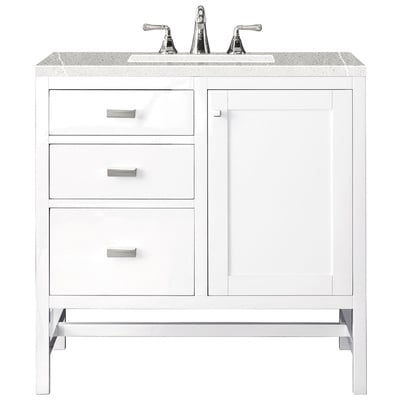 Bathroom Vanities James Martin Addison Yellow Poplar Solids Plywood Glossy White Glossy White E444-V36-GW-3ESR 840108914423 Vanity Single Sink Vanities 30-40 Traditional White With Top and Sink 