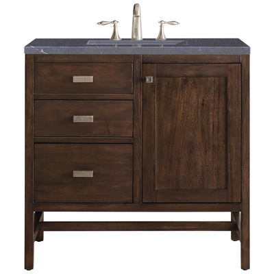 Bathroom Vanities James Martin Addison Parawood Yellow Poplar Solids Mid-Century Acacia Mid-Century Acacia E444-V36-MCA-3CSP 840108901331 Vanity Single Sink Vanities 30-40 Traditional Dark Brown With Top and Sink 