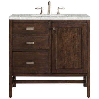 Bathroom Vanities James Martin Addison Parawood Yellow Poplar Solids Mid-Century Acacia Mid-Century Acacia E444-V36-MCA-3ESR 840108922381 Vanity Single Sink Vanities 30-40 Traditional Dark Brown With Top and Sink 