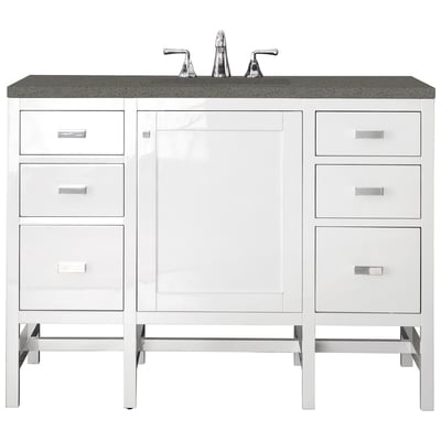 Bathroom Vanities James Martin Addison Yellow Poplar Solids Plywood Glossy White Glossy White E444-V48-GW-3GEX 840108914461 Vanity Single Sink Vanities 40-50 Traditional White With Top and Sink 