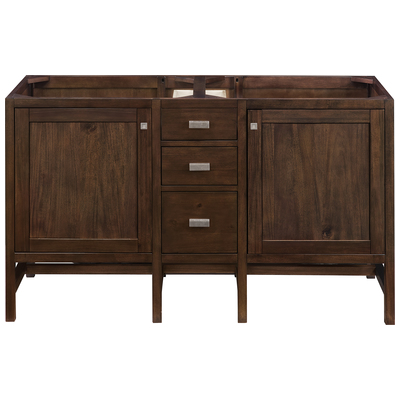 James Martin Bathroom Vanities, Double Sink Vanities, 50-70, Traditional, Dark Brown, Optional Top, Mid-Century Acacia, Traditional, Transitional, Parawood, Yellow Poplar Solids, Plywood Panels and MDF, Mango Veneers, Cabinet, 846871099565, E444-V60D