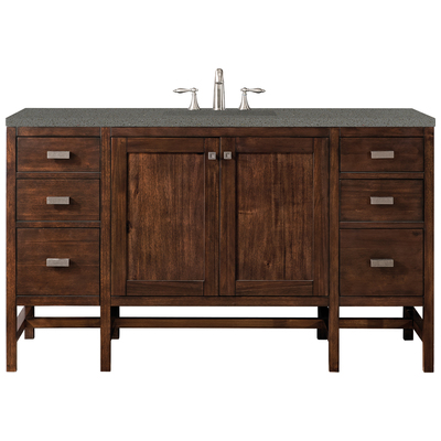 James Martin Bathroom Vanities, Single Sink Vanities, 50-70, Traditional, Dark Brown, With Top and Sink, Mid-Century Acacia, Traditional, Transitional, Grey Expo, Parawood, Yellow Poplar Solids, Plywood Panels and MDF, Mango Veneers, Vanity, 840108