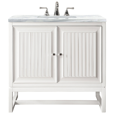James Martin Bathroom Vanities, Single Sink Vanities, Under 30, Traditional, White, With Top and Sink, Glossy White, Traditional, Arctic Fall, Yellow Poplar Solids, Plywood Panels and MDF, Vanity, 840108914799, E645-V30-GW-3AF